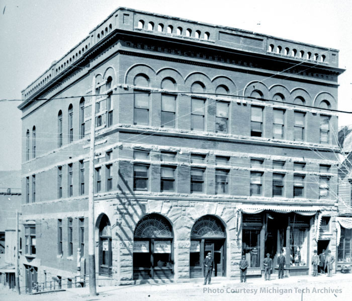 Shot of the bank building