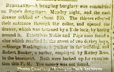 News article detailing the burglary at Pope’s drugstore